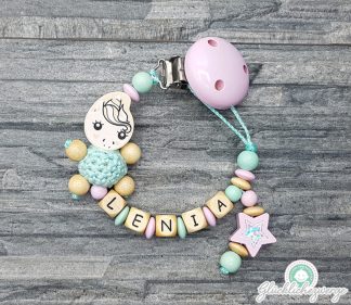 Personalisierte Schnullerkette mit Namen / Namenskette Baby